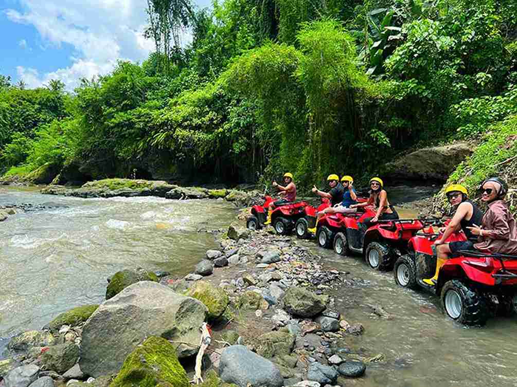 Bali ATV Quad Bike Through Tunnel, Waterfall, White Water Rafting
