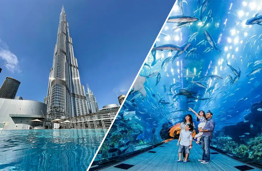  Burj Khalifa At The Top Level 124 + Dubai Aquarium Tickets