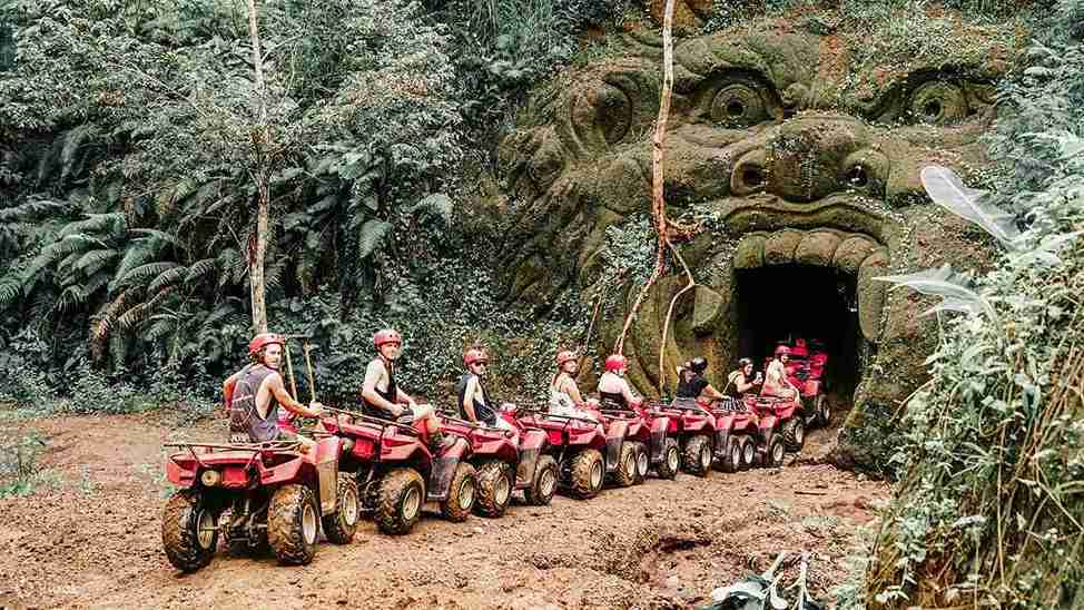 Bali ATV Quad Bike Through Tunnel, Waterfall, White Water Rafting