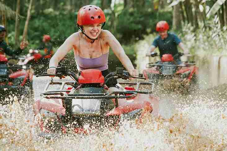 Bali ATV Quad Bike Through Tunnel, Waterfall, White Water Rafting